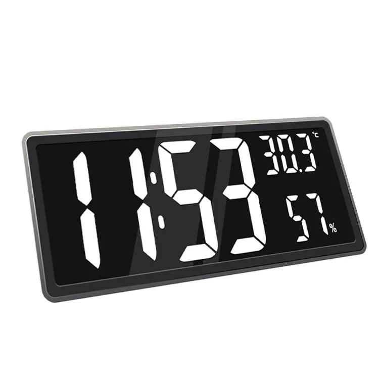 KH-CL013 Large Screen Display 14 Inch Digital LED Wall Clock with Temperature Humidity 3 Level Brightness Dimmer