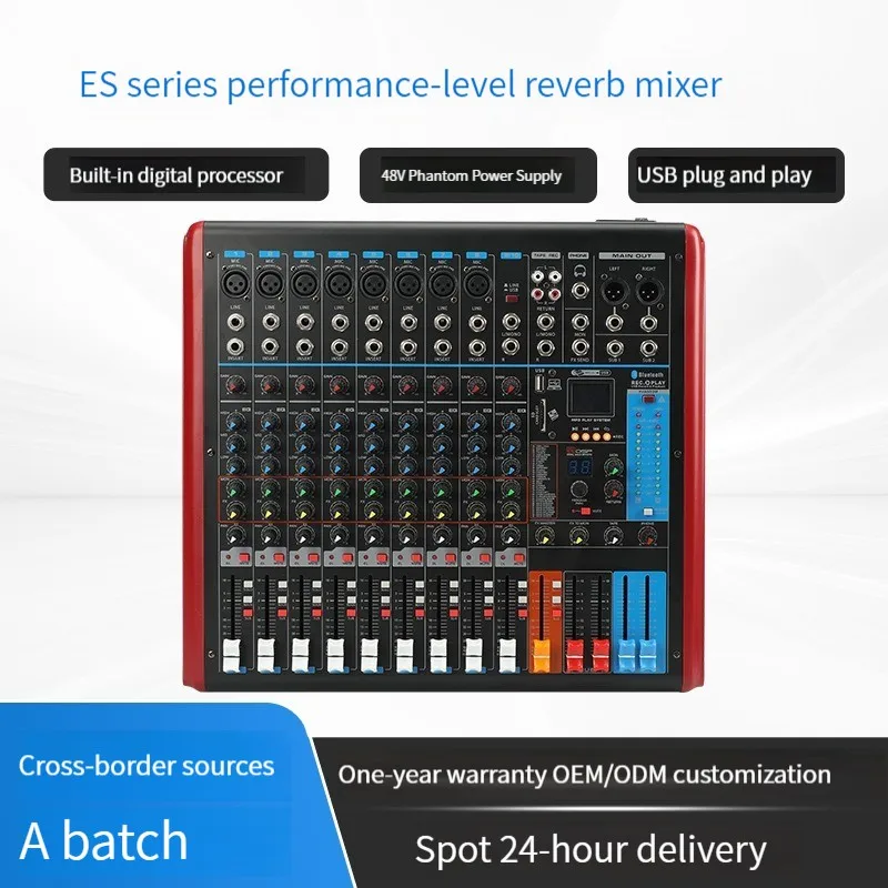 TEBO 8 Channel audio  Mixer Professional Audio interface studio dj mixing use party