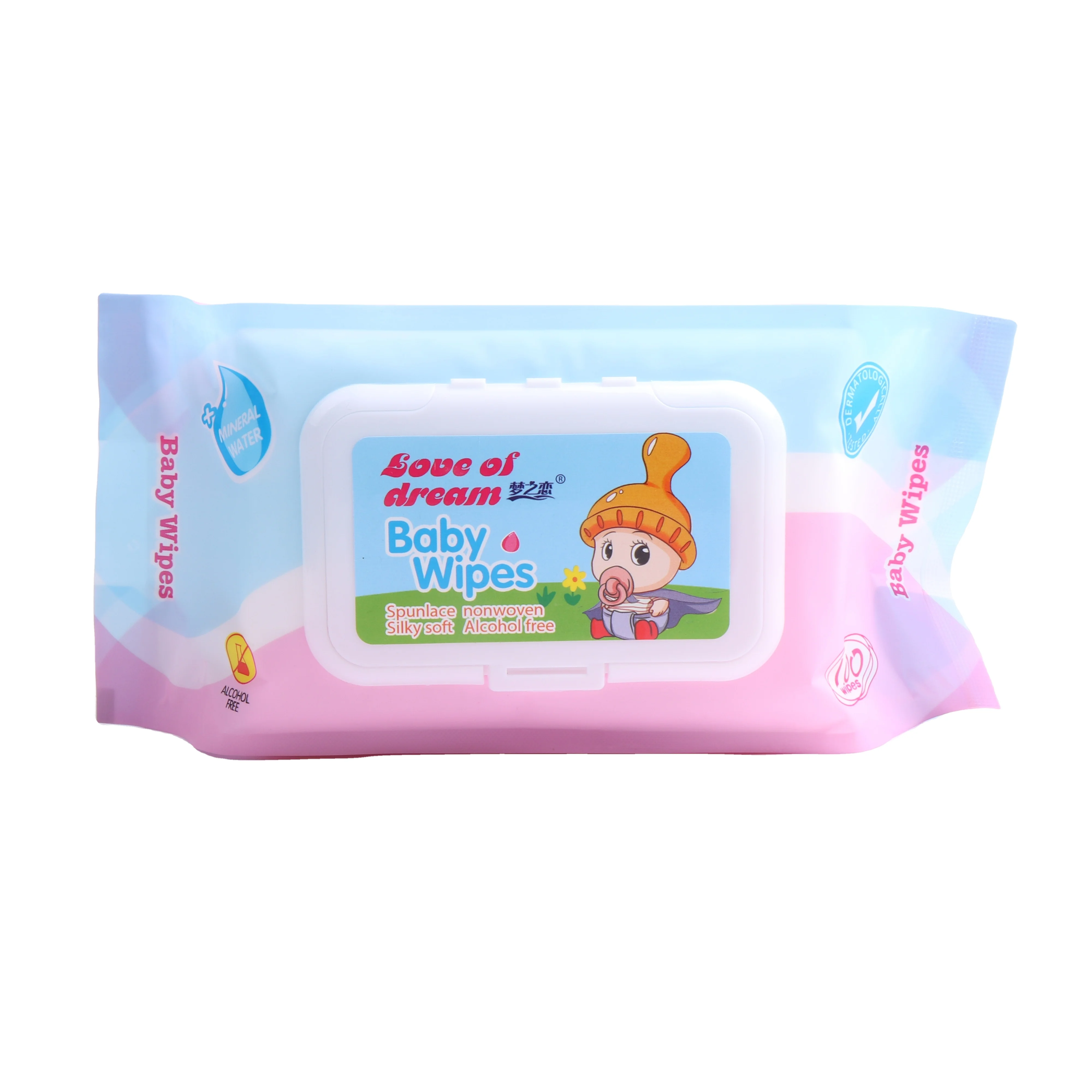 Disposable biodegradable material spunlace water wet wipe wholesale