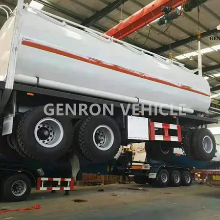 GENRON 3 Axles draw bar fuel carbon steel tank semi trailer for Ethiopia
