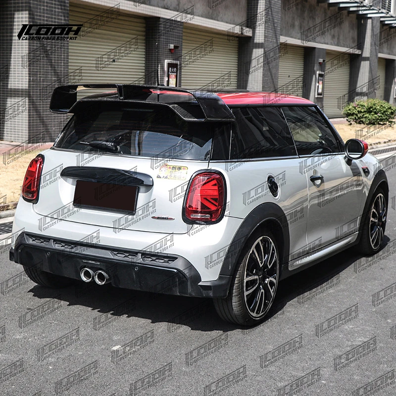 ICOOH Racing GP Style Carbon Fiber Fibre Body Kit Rear Roof Spoiler Wing Fit For BMW MINI COOPER