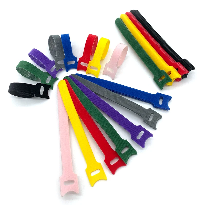 Customized hook&loop cable ties cinch straps colorful hook and loop fastener cable wrap