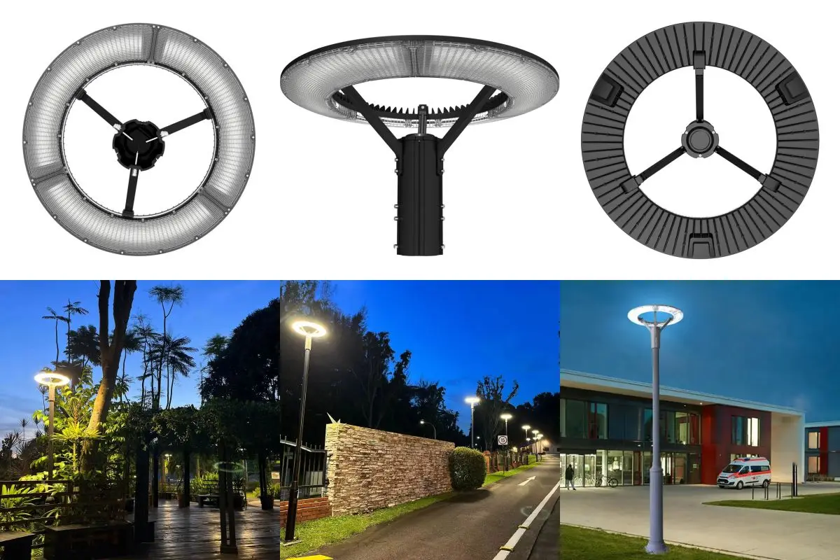 High Brightness 150LM/W Die Casting Aluminum housing LED Garden Light White Hollow Style Waterproof 100W LED Post Top lamp