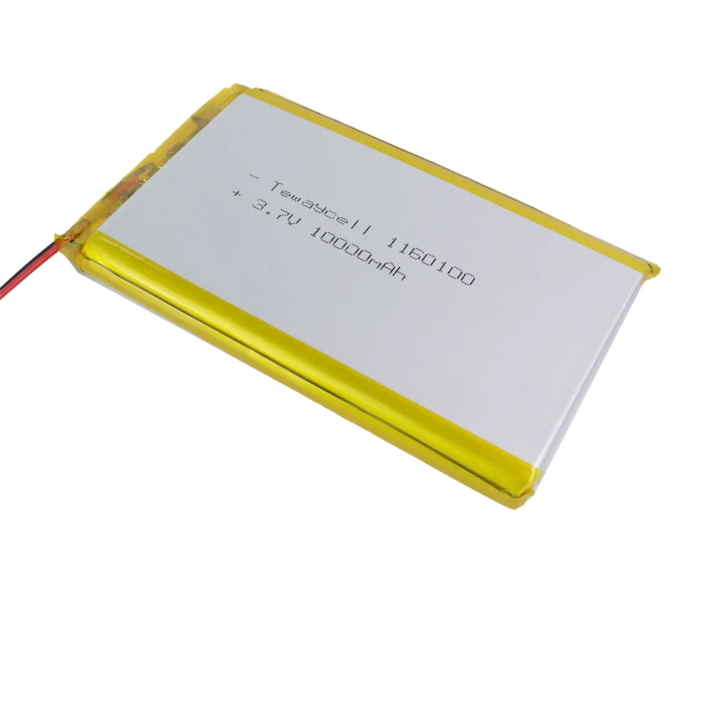 High Capacity 1160100 10000mah 3.7v 10ah Lipo Battery for Power Bank