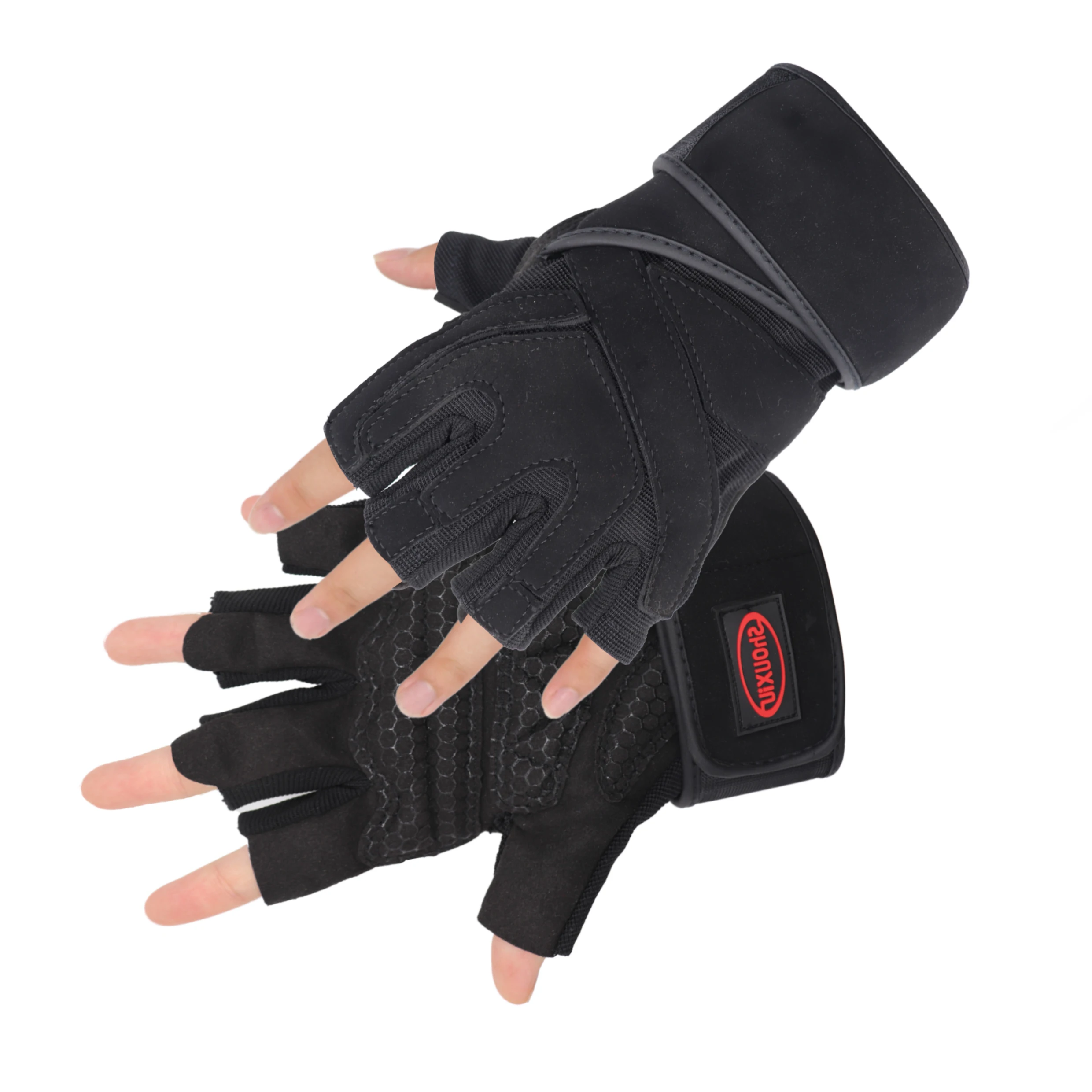 Best selling custom logo Half finger fitness AntiSlip Shockproof PU motorcycle racing gloves