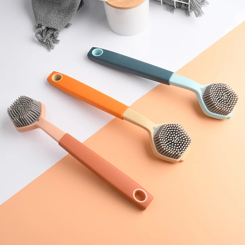 Kitchen Gadgets Silicone Cleaning Brush Kitchen Accessories Silicone Kitchen Brush Cleaning Washing Brush for Pot Pan Dishes