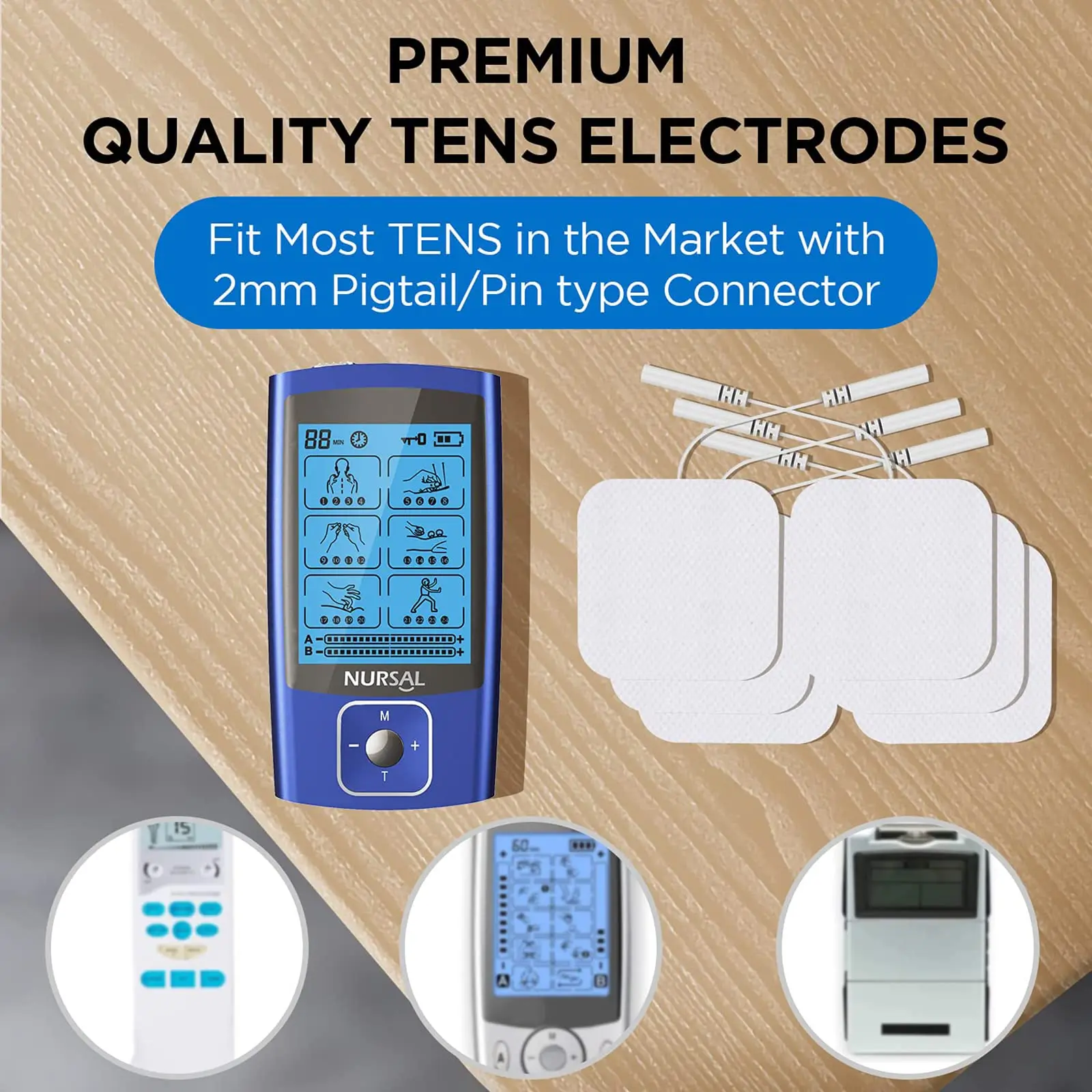 SKYFOREVER Factory price high-conductivity 50*50MM TENS PADS 3.5/3.9MM snap adhesive electrodes pads for ems/tens machine