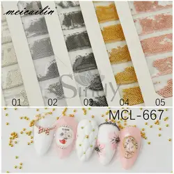 6 Grid/Pack Japanese Korea Colorful Metal Nail Steel Beads