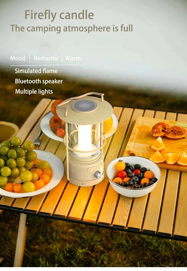 Distinctive  4000mAh Outdoor Camping Light IPX4 waterproof with Bluetooth speaker multi-color changeable light rhyth light