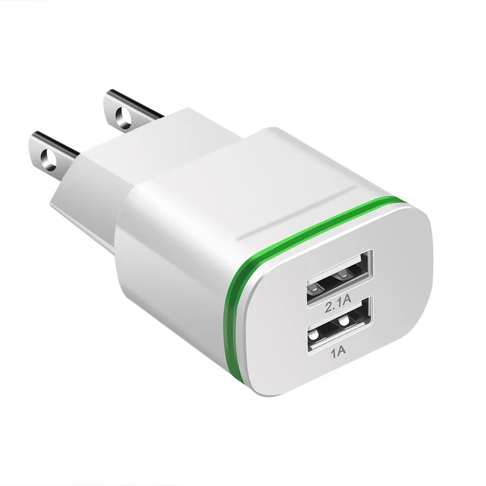 
2.4A 2USB Charger EU UK US Mobile Phone Wall Charger with led light 