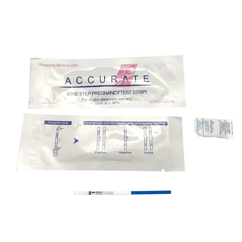 Medical accurate one step dipstick test HCG pregnancy test strips and ovulation kit urine pregnancy test strip