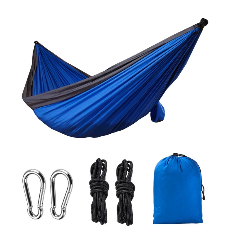 Single Camping Hammock with Tree Straps Portable Parachute Nylon for Backpacking