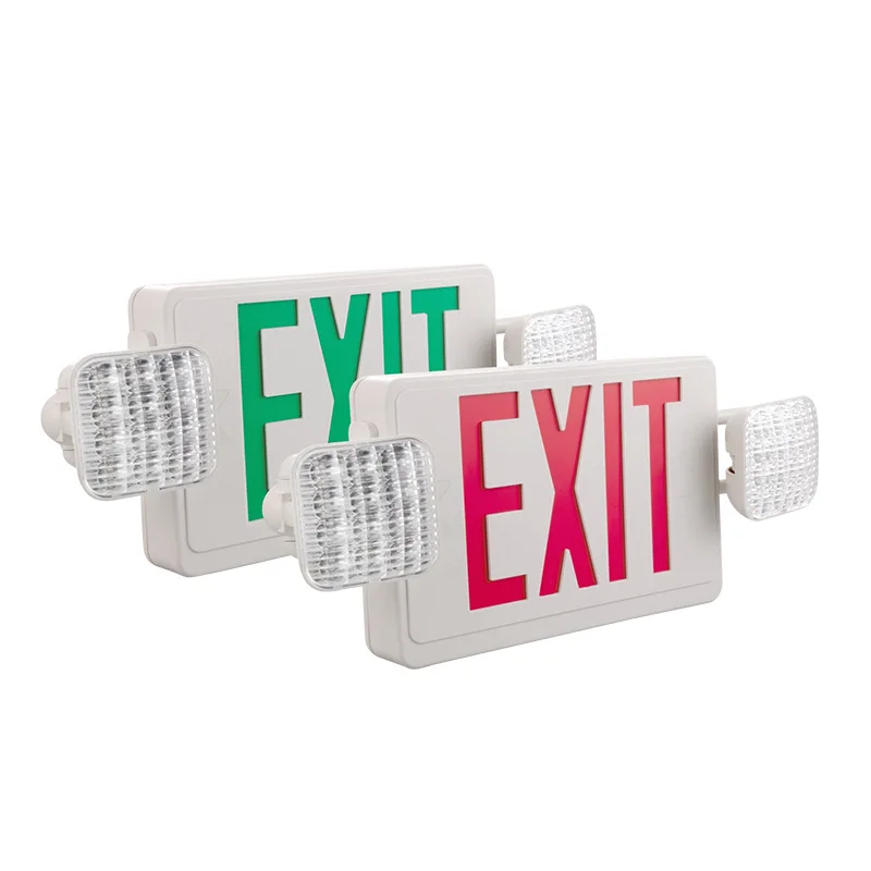 Красный зеленый 120/180 мин Автоматический выход аварийный свет знак с двумя головками ABS светодиодная аварийная