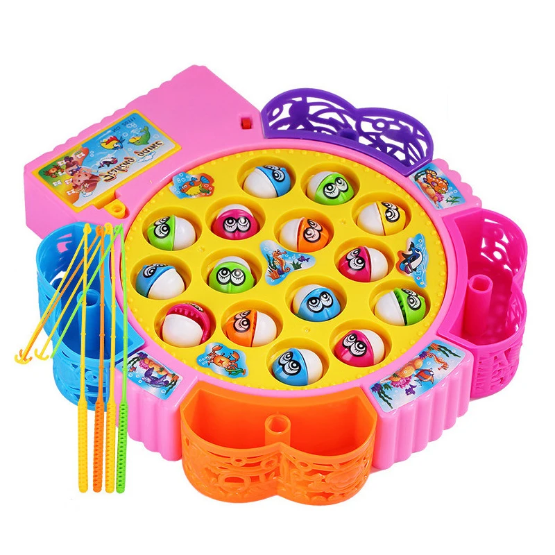 Настраиваемые детские подарки, детские пластиковые игры, электрическая рыболовная игрушка 15 рыб с музыкой, рыболовная игра для детей