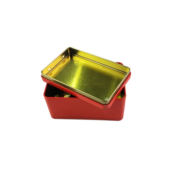Rectangular Shape Tin Box for Tea  Bag  Empty Tin Can with Double Lid Tea Tin Box Manufacturer