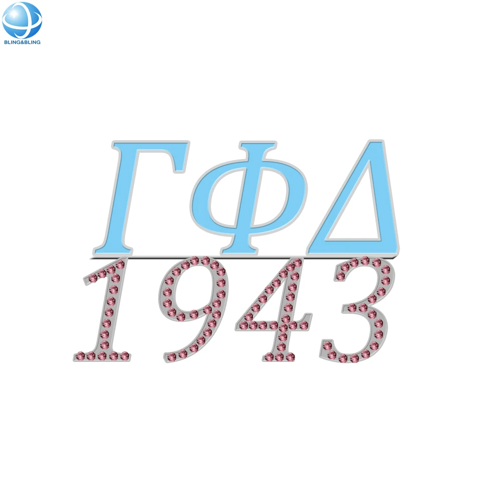 White Pearl Tassel Chain Pink Blue Crystal Brooch For College Greek Sorority Gamma Phi Delta 1943 Fashion Designer Jewelry Pin