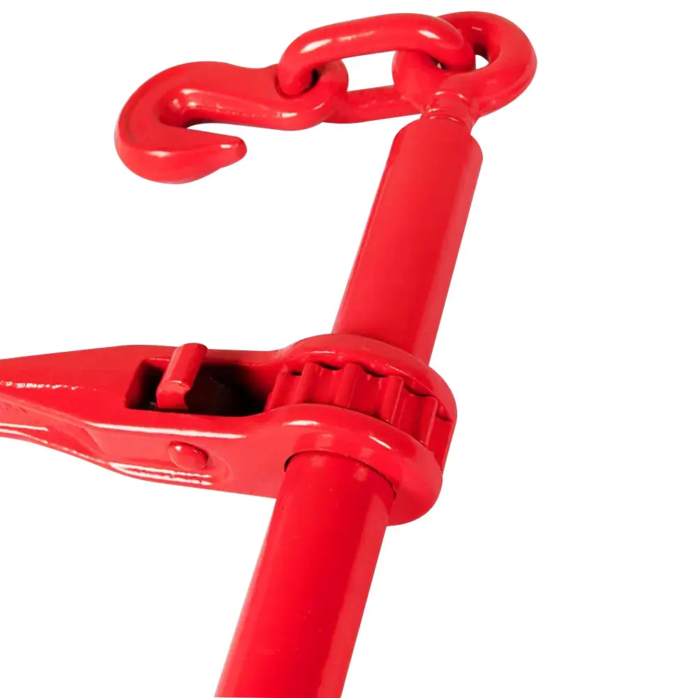 G80 Drop Forged Red Ratchet Load Binder with Hooks