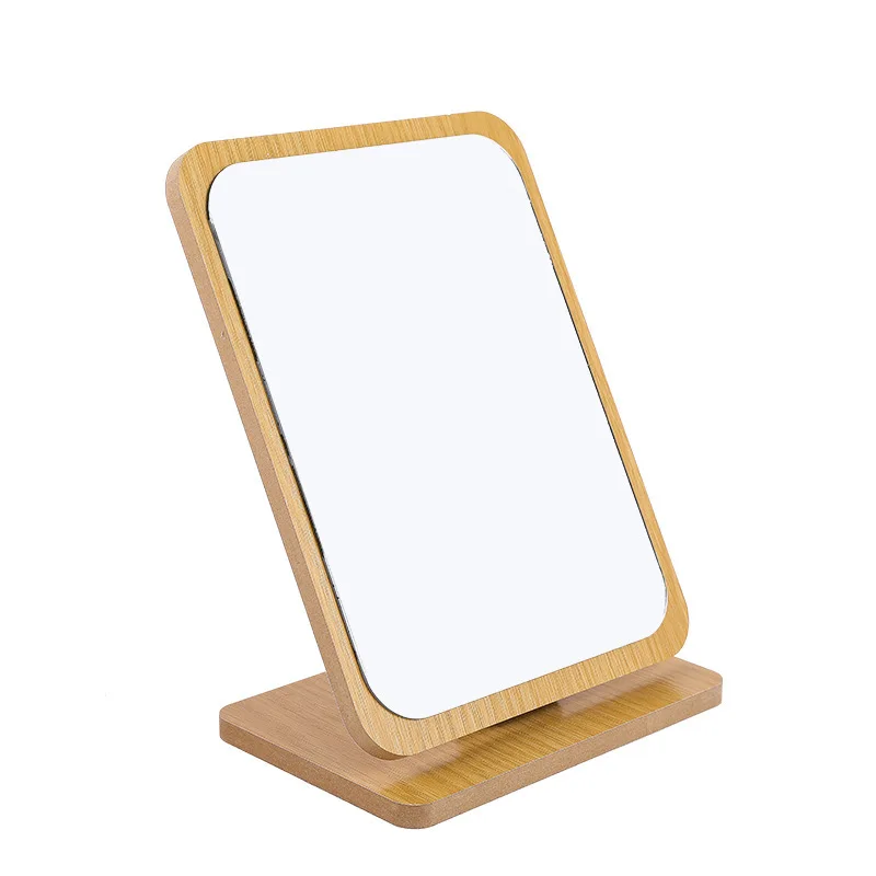 Customizable Simple Wooden Folding Desktop Makeup Mirror Beauty Makeup Mirror Dormitory Desk Mirror