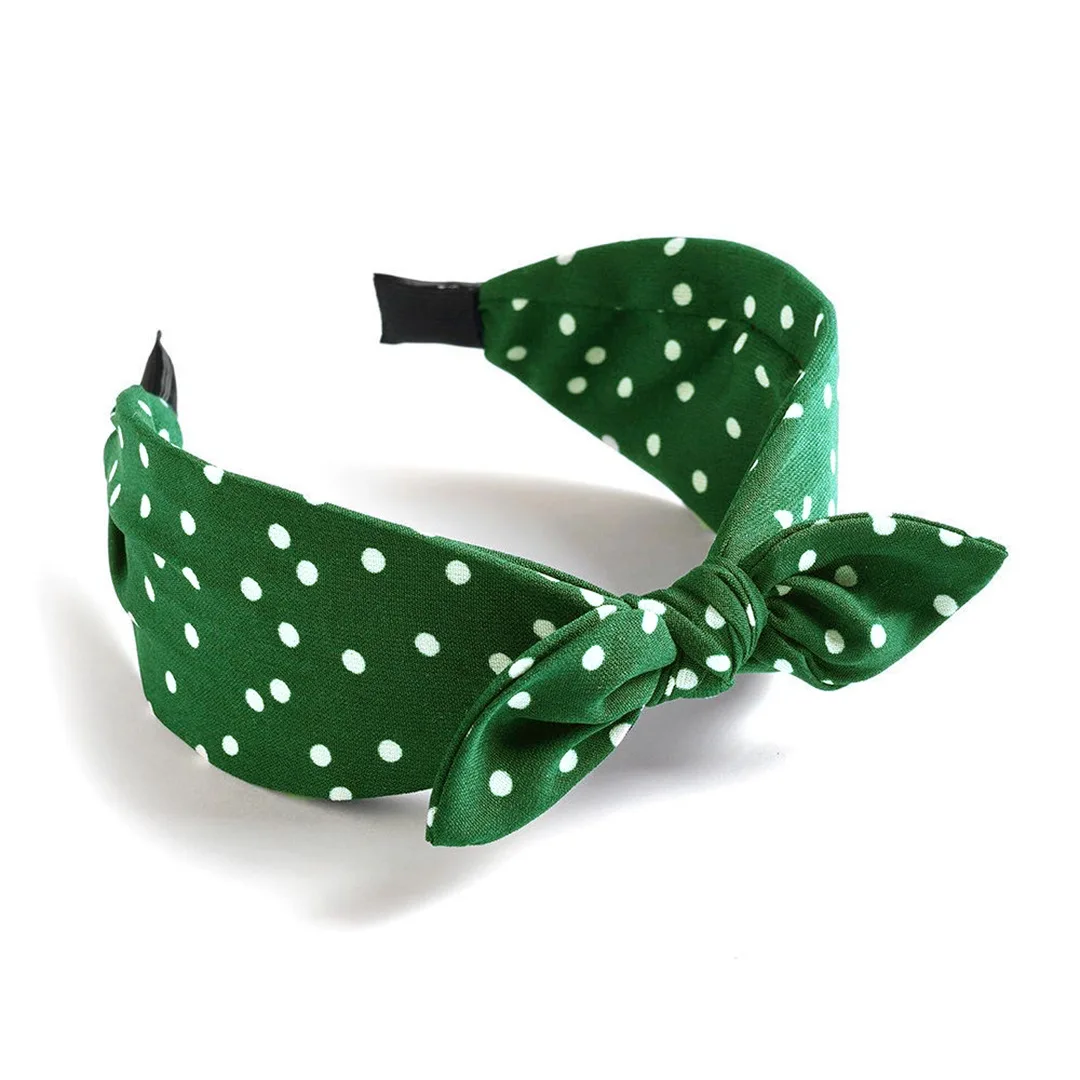Hair band leopard print rabbit ears knotted wide version hair accessory women out spotty hair band