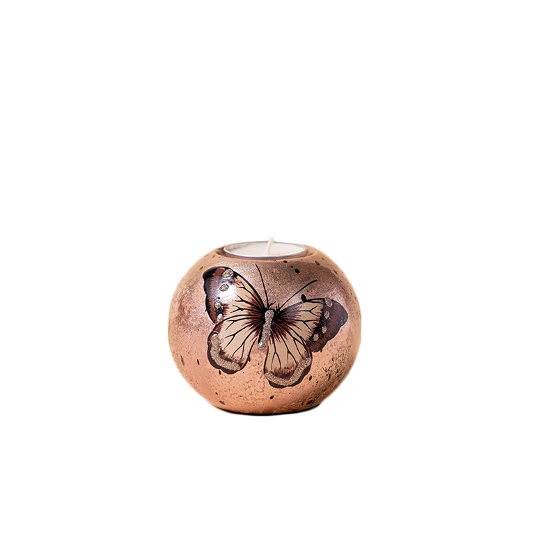 
Ceramic Candle Holder , Hand Painting Butterfly Candle Holder for interior decoration crafts 