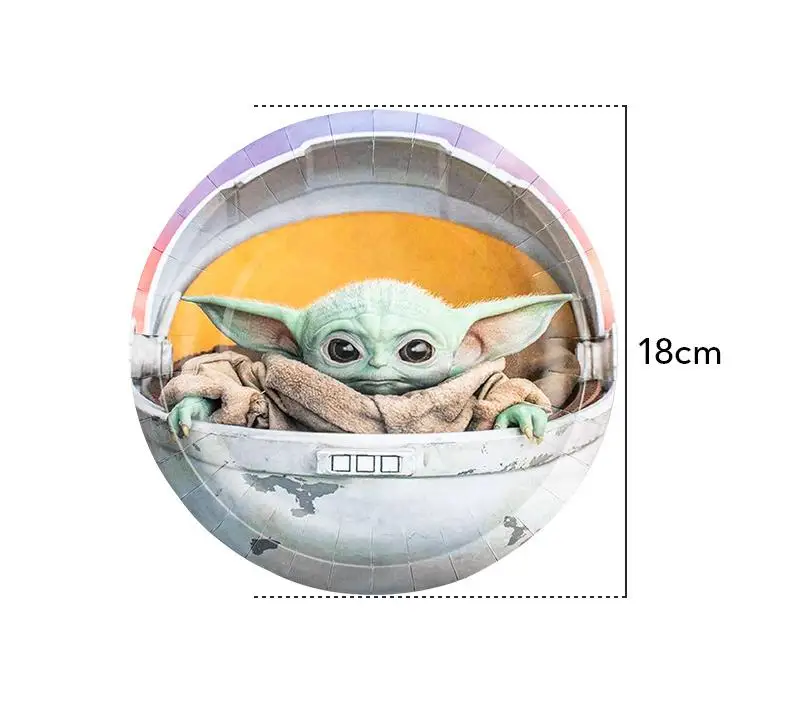 Yo Da Party Paper Tableware Cartoon Printing Children Birthday Set Cup Party Paper Plate Sets Star Party War  Favor
