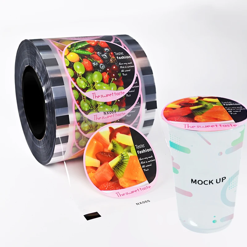 Custom printed packing film roll transparent laminating packaging plastic film roll for beverage