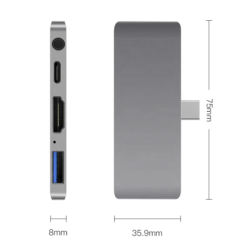 
Beeste quality type-c PD port 3.5mm audio docking Station 4 port usb c hub 3.0 usb hub adapter 