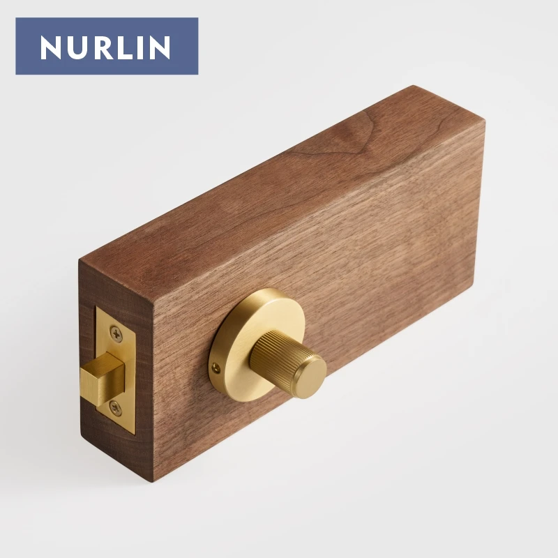 Nurlin Brass Indoor Thumbturn Lock Work With Deadbolt Latches Linear Knurled Detailing For Internal Bathroom Toilet Doors