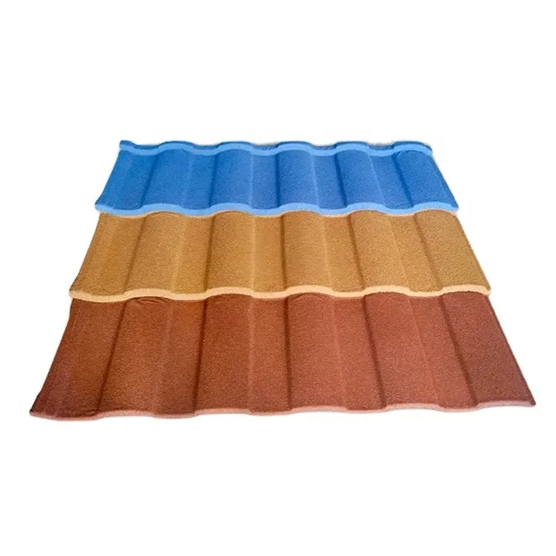 Nigeria Oem High Quality Stone Granules Coated Metal Roof Tile Al Zn Stone Roof Tiles Price