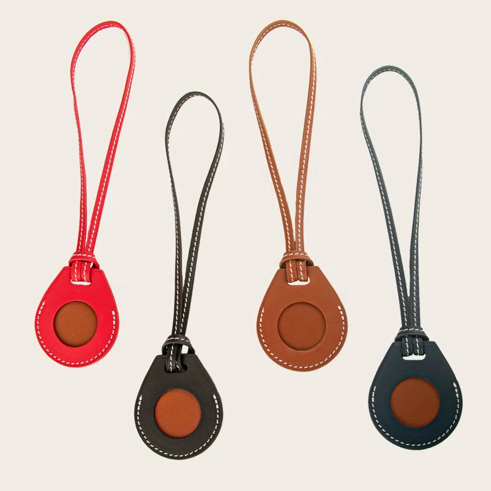 Кожа с натуральным лицевым покрытием ошейник трекер rfid Бумажник с металлик ПЭТ для airtag велосипед-брелок для ключей, пульта сигнализации прочный протектор для Apple