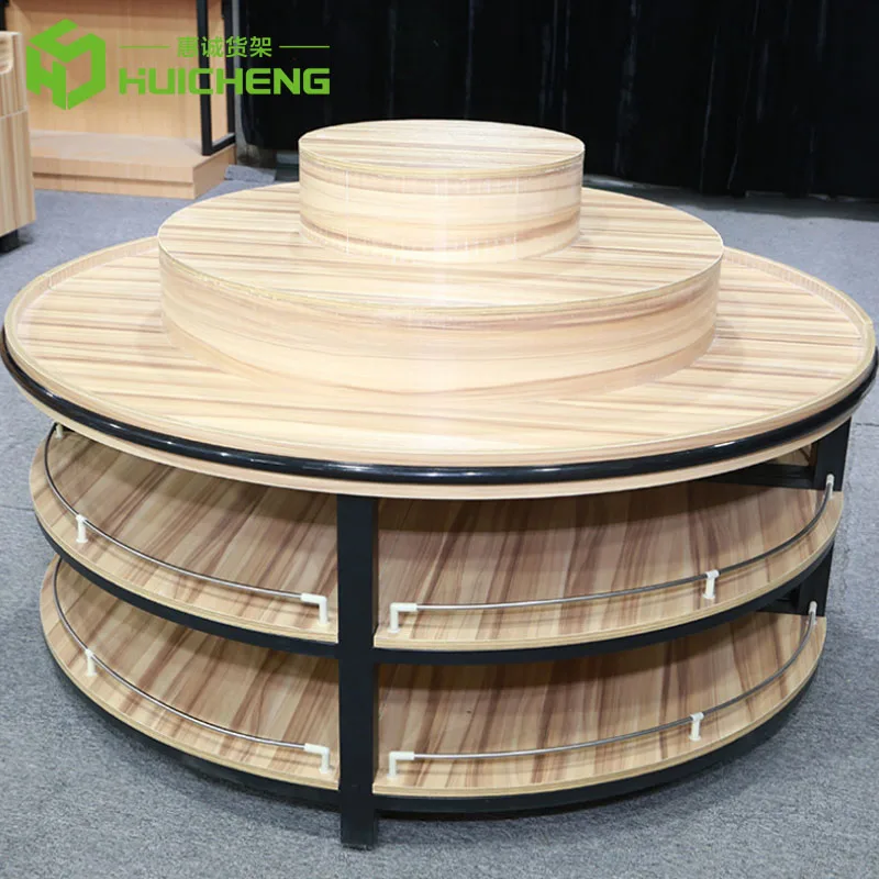 Customized supermarket dried fruit display stand gondola shelf snack island display candy display stand