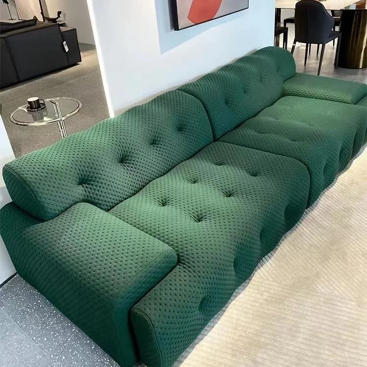 Roche Couch Furniture Bubble Sofa Seater Honeycomb Modern Unique Style France Green 3 Fabric Minimalist Leather Sofa Set 1 Set