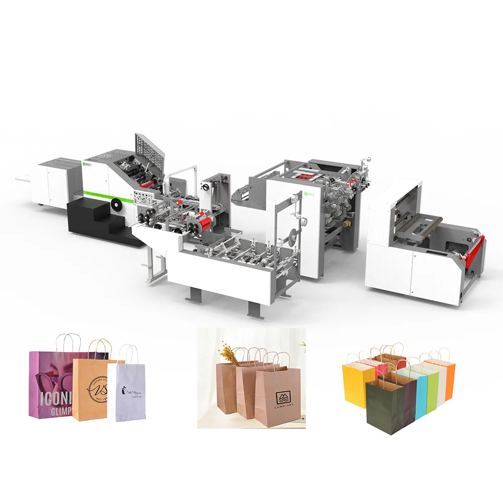 RKFD-450T Automatic Food khaki brown paper bag making machine produce bag paper