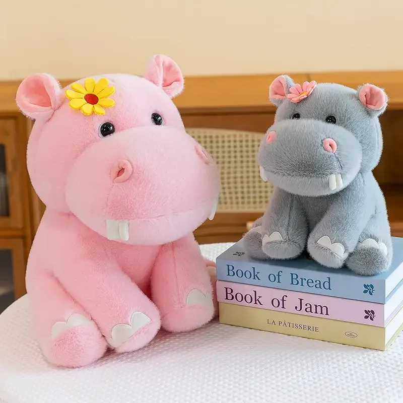 Unisex Custom Baby Farting Grey Stuffed Soft Rhino Hippo Plush Toy Cotton Keychain Bear Teddy Bear Gift Low MOQ