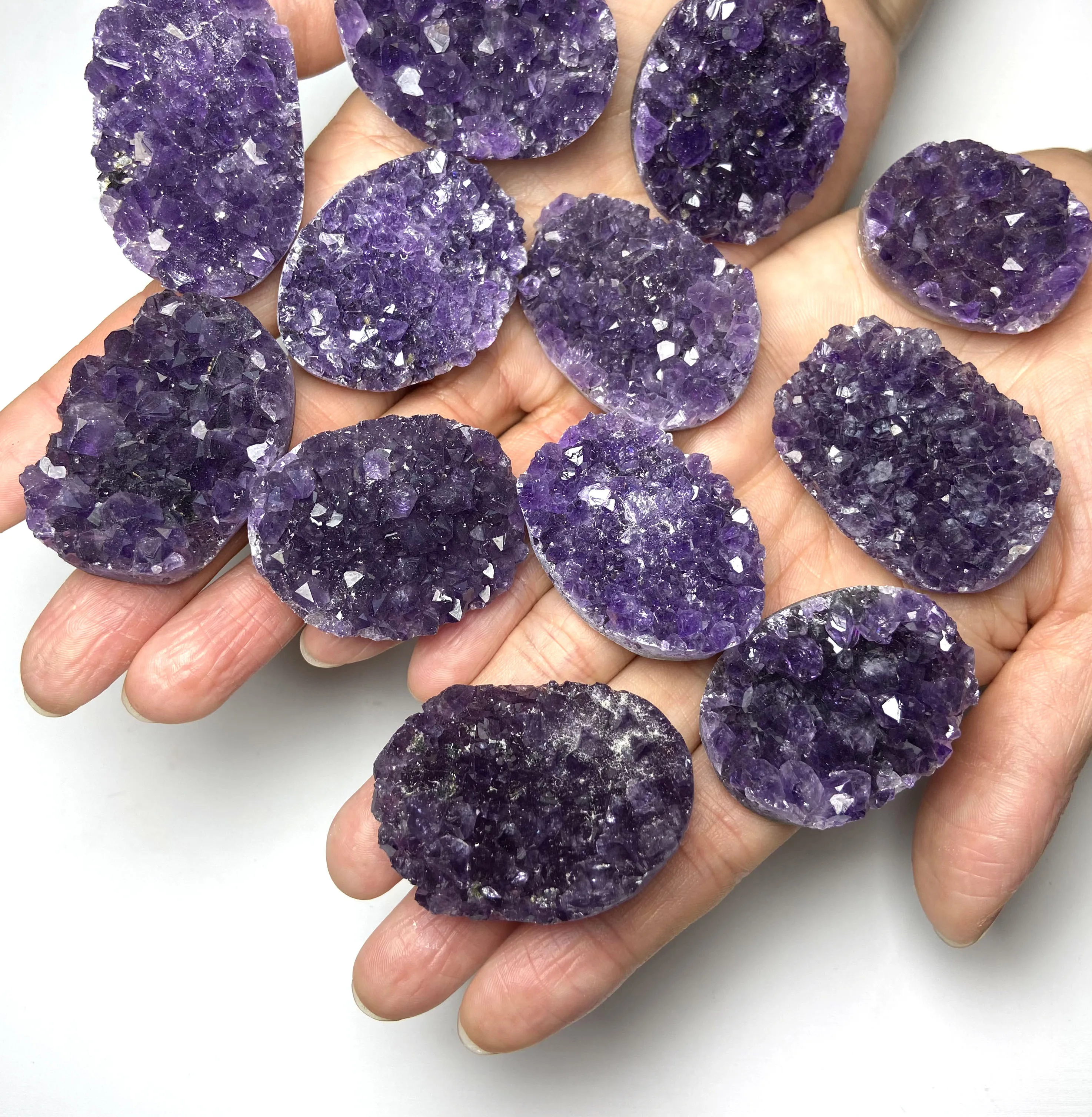 
Новый натуральный кристалл, восстанавливающий, восстанавливающий, кварцевый, натуральный, Уругвайский, Фиолетовый Кристалл, отверстие, оригинальная пластина 