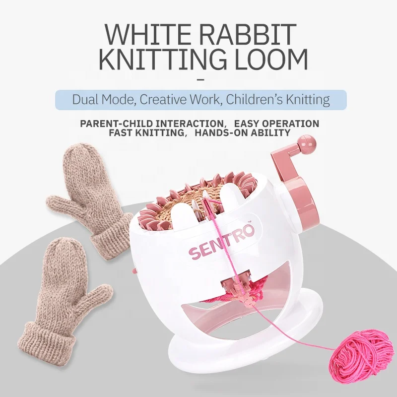 
Educational Pretend Play DIY Sock Rabbit Scarf Knit Machine Wool Craft Machine Toy 