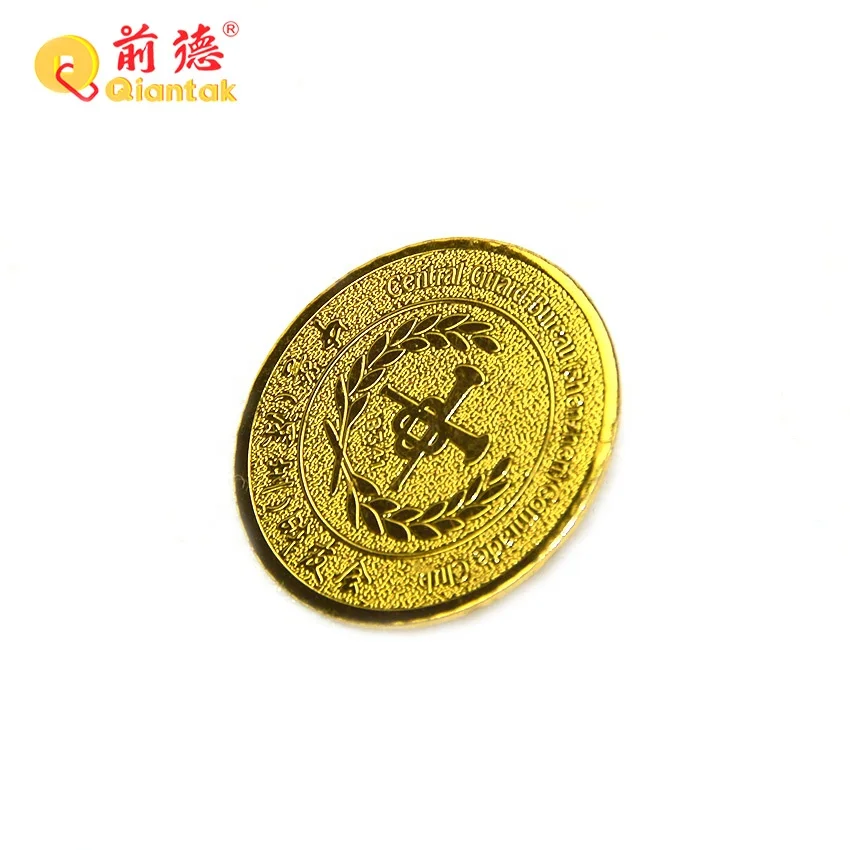 Wholesale Badges Custom Design Emblem Gold Round Stainless Steel Metal Badges Hard Enamel Lapel Pin Badge