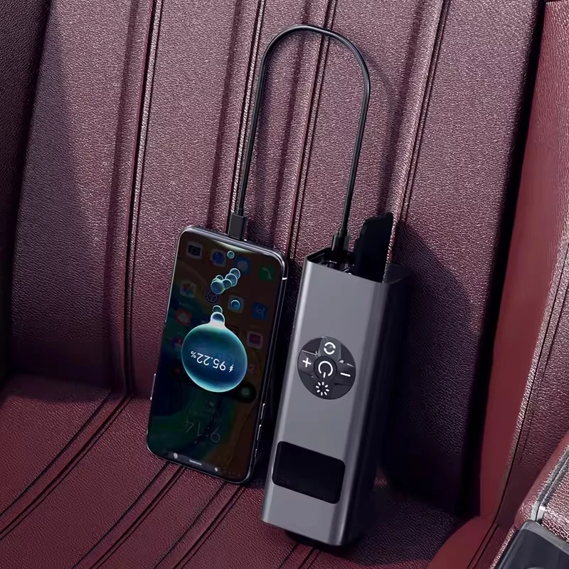 Portable Air Compressor for Car Tires with Wireless Function and Digital Display