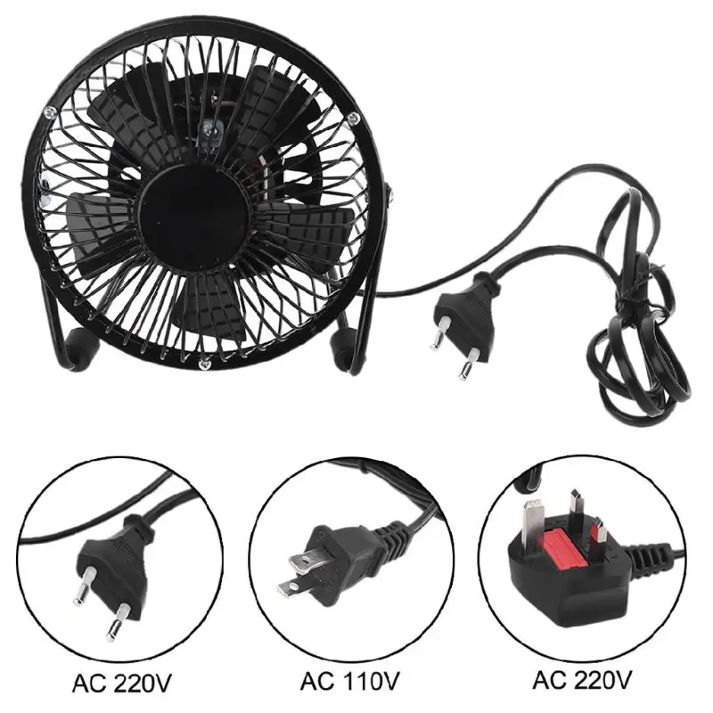US EU UK Plug AC 110V 220V Electric Fans 5 inch Table Metal Small Desktop Fan for Home and Office Personal Fan