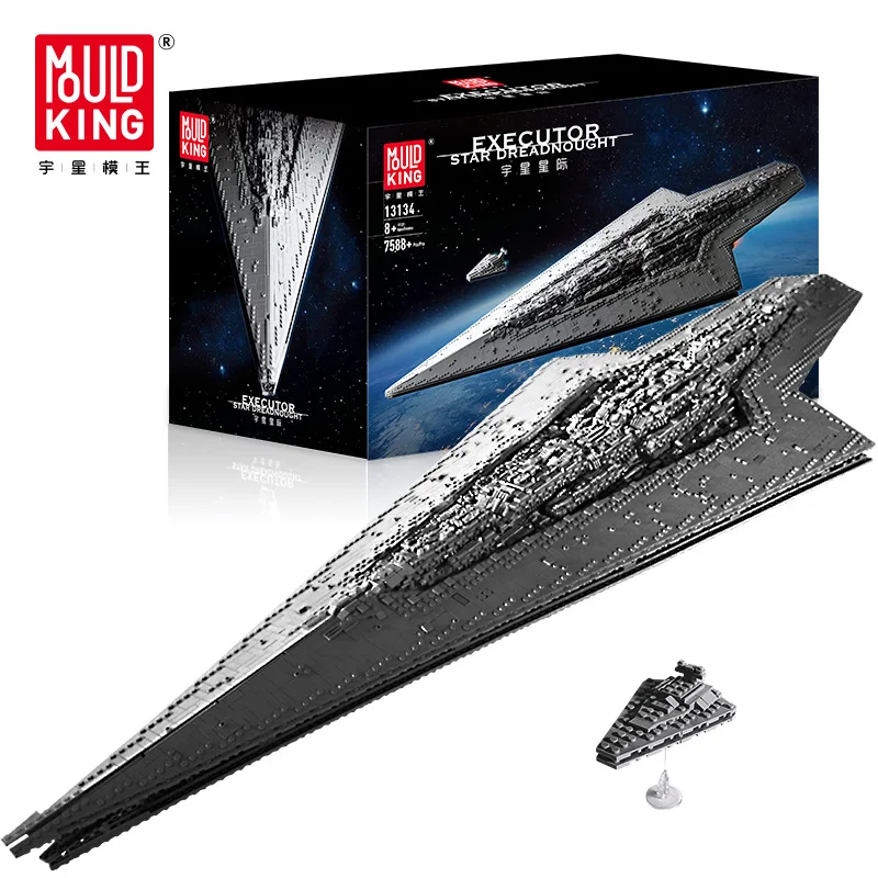 MOULD KING 13134 Executor Class Star Dreadnought Star Destroyer Warship Plastic Diy Technic Bricks Set Mini Building Blocks Toys