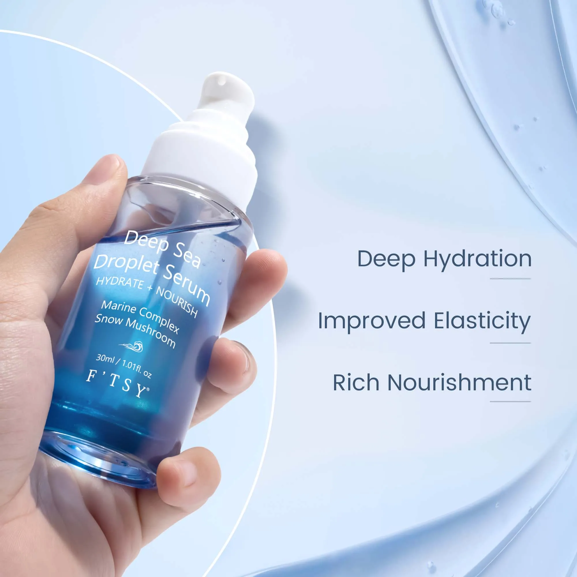 Private Label Skincare Skincare Product Ocean Deep Hydration Serum Hydrating Hyaluronic Acid serum Blue Chemistry Ultra