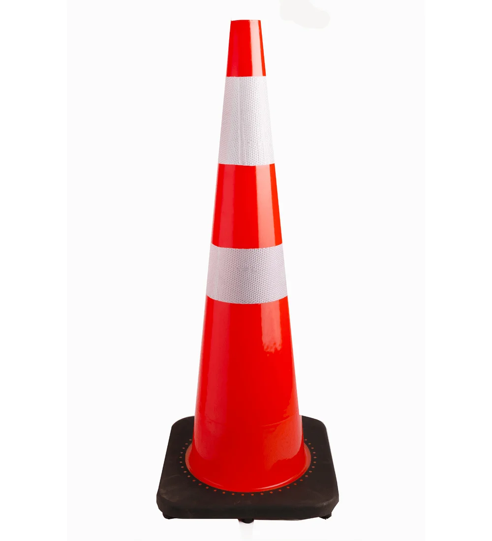 36 inch quality traffic cone with black base pvc soft