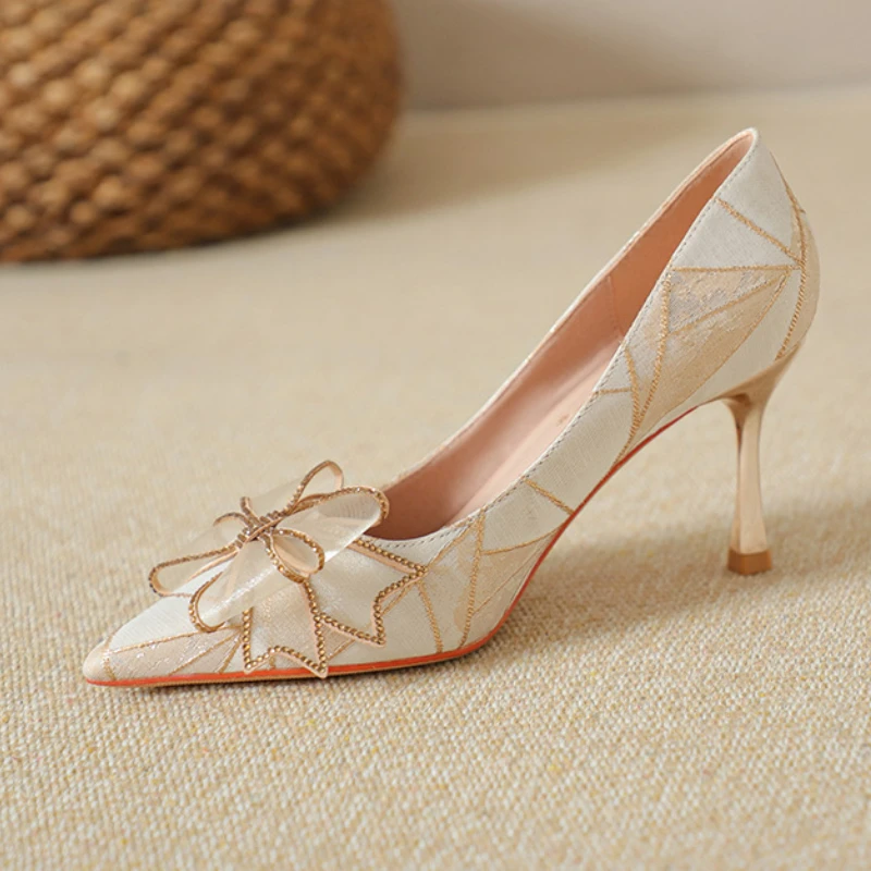 Chaussure Talon Femme Bigtree Shoes Gradient Color Bling Neon Pumps Designer Toe Pointed Fashion Heels for Ladies