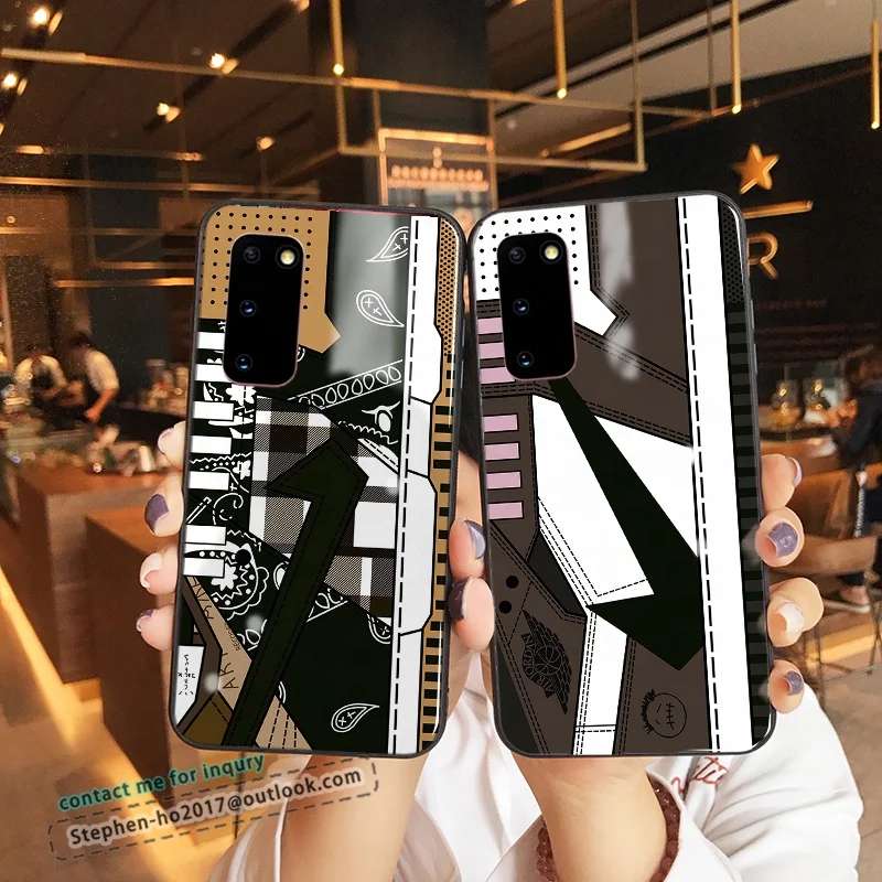 
sneaker fashion glass protective cover case used for sumsung Note 10 compatible for samsung S A Note 