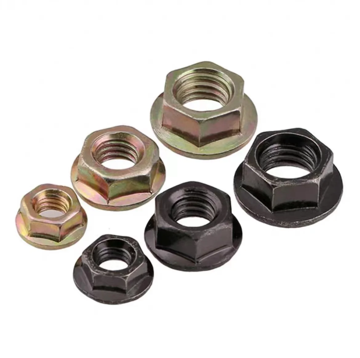 Fastener manufacturers from China directly sell hot-dip galvanized black oxidized flange nuts
