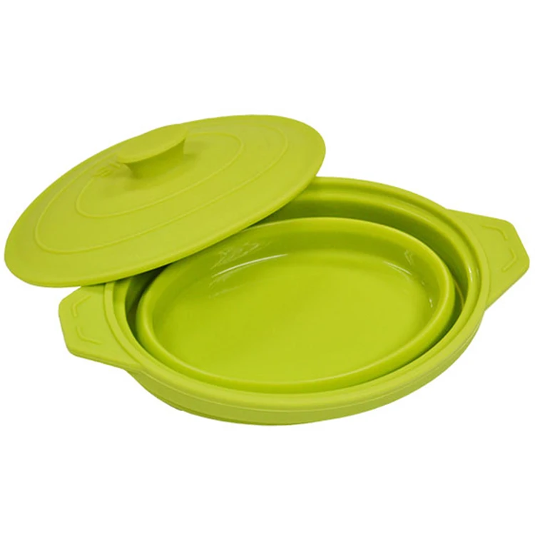 Hot Selling 300ml Collapsible Microwave Silicone Steamers Heat-resistant Pot Wirh Lids Kitchen Accessories