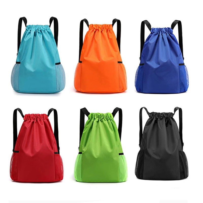 Custom Logo Folding Drawstring Gym Bag Sports String Backpack Drawstring Backpack for Travel Beach Swimming