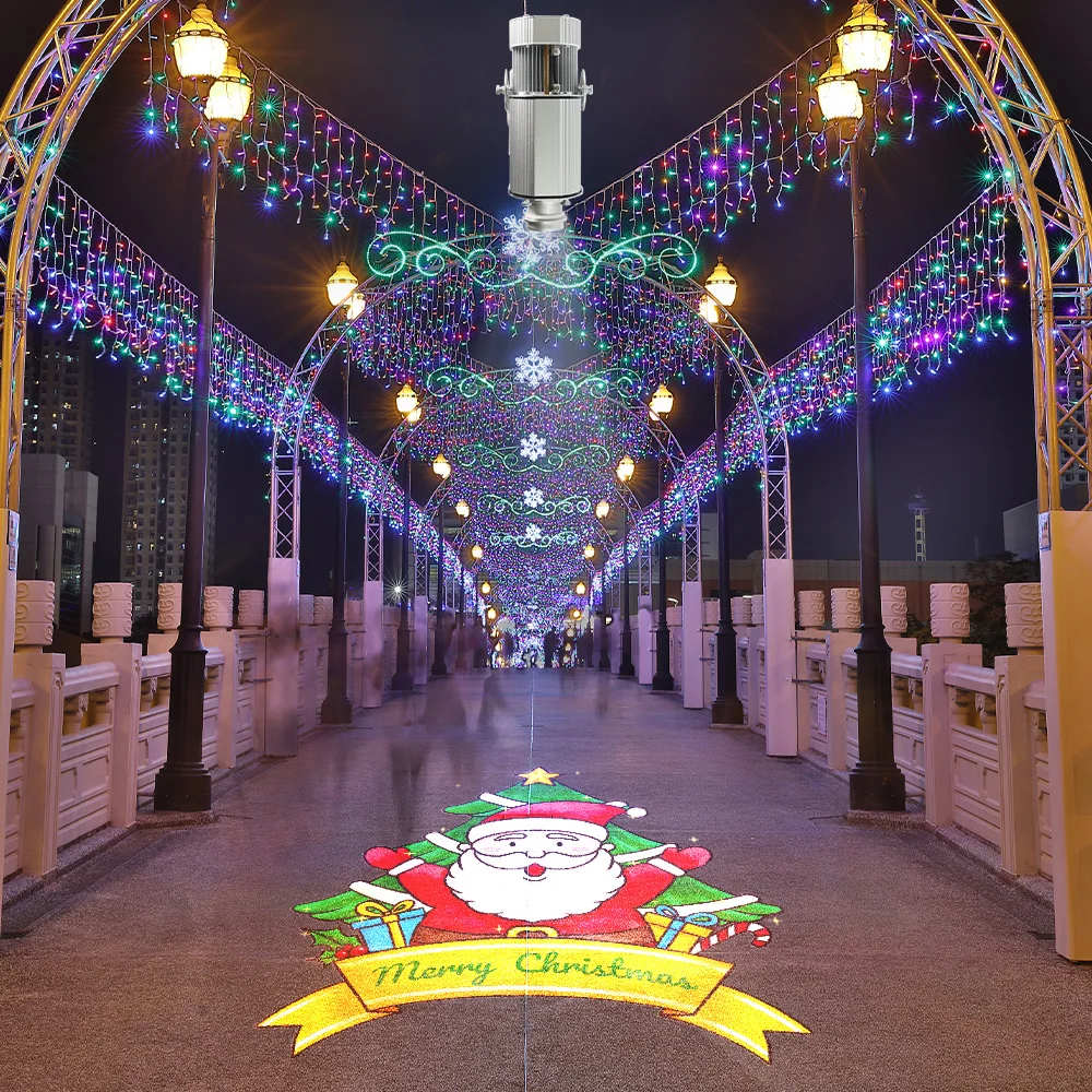Outdoor Christmas Projector 80 Watt Logo Projector Led Rotating Advertising Gobo Projector Lights
