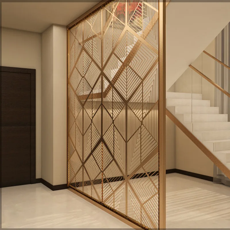 Custom Stairway Hallway Stainless Steel Decorative Hanging Screen Metal Partition Wall