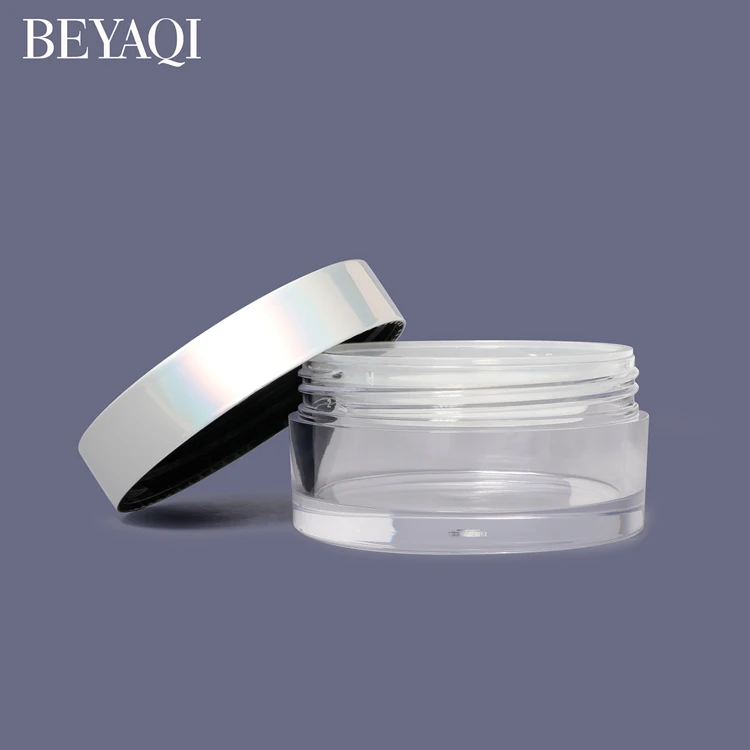 40g ABS PP PE AS Empty transparent round gold case cream blush setting cosmetic makeup loose powder case with sifter
